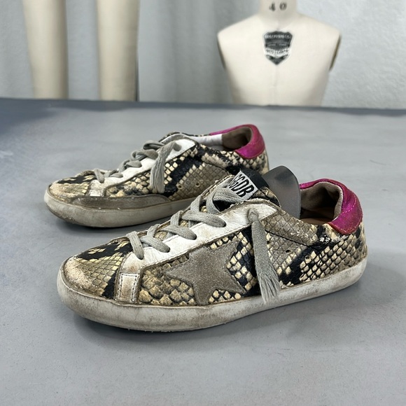 Golden Goose Girls Superstar Python Effect Leather Sneakers - Picture 1 of 8